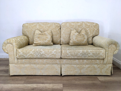 Sofa seater cream damask - sofa,