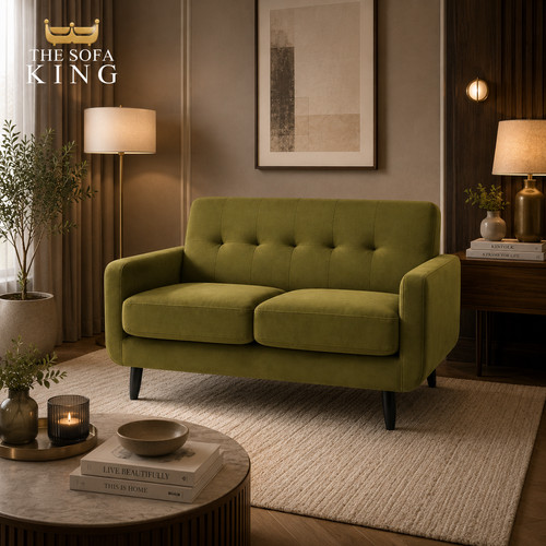 Olive green velvet - green, sofa