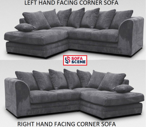 Jumbo cord corner sofa suite - corner,