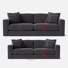 Storex Plush Fabric Large Sofa